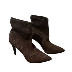 Black Glitter Ankle Boots